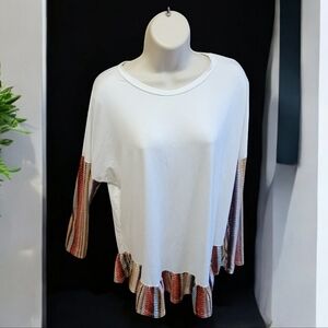 Watermelon Ruffled hem Tunic Top Women's Large T05